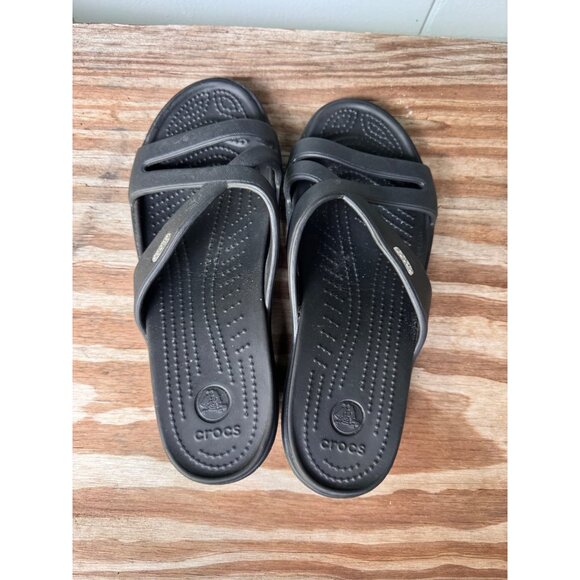 Black Crocs Womens Slip-On Sandals W10 Lightweight & Comfortable - Picture 4 of 10